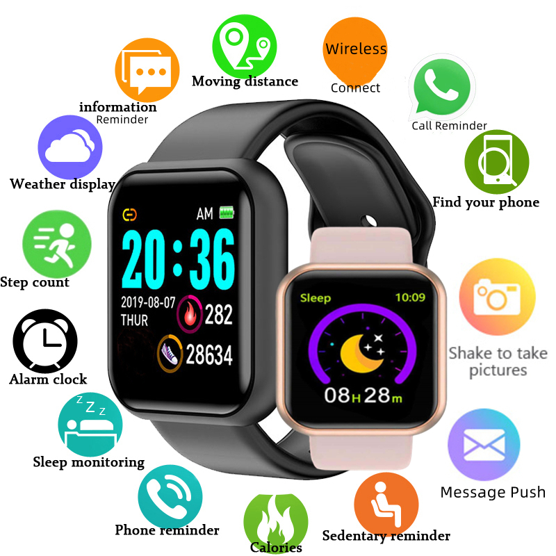 Watch Smart Y68 - Çok renkli akıllı saat Çocuk Erkek