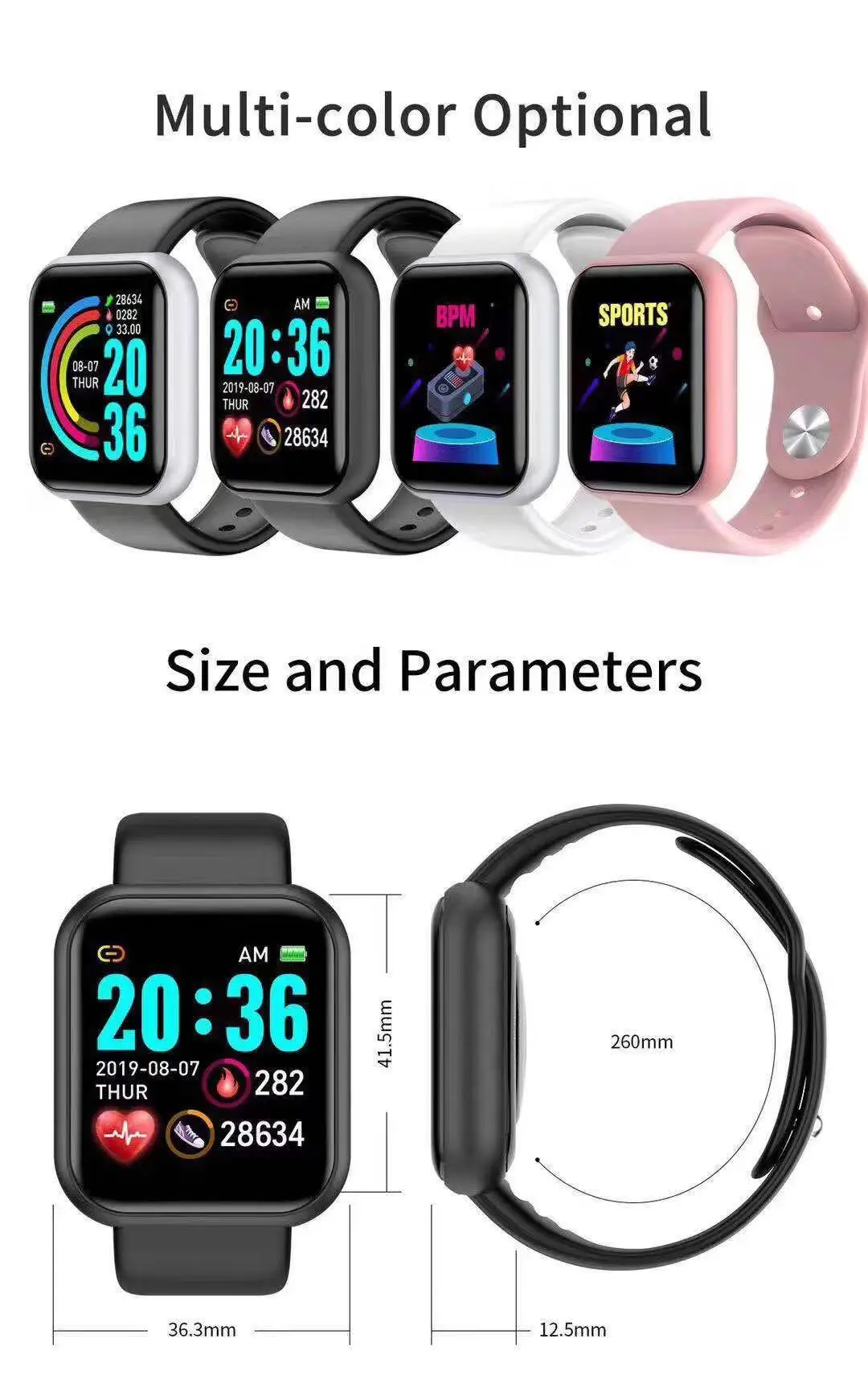 Watch Smart Y68 - D20 Pro Akıllı Saat Erkek Y68
