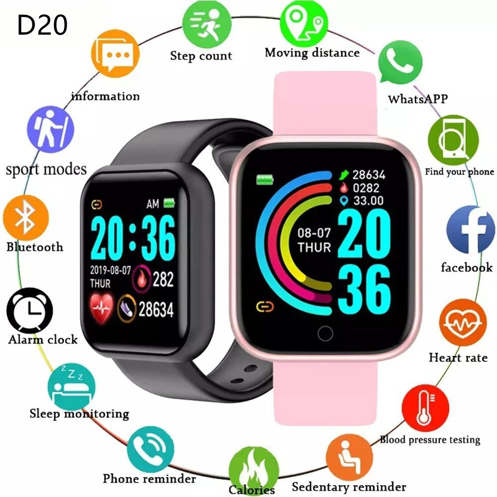 Watch Smart Y68 - D20 y68 akıllı saatler elektronik spor