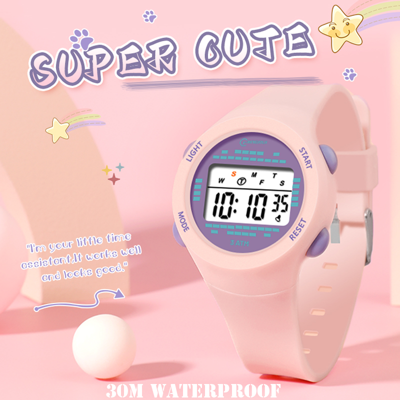 Smartwatch Digital Watches For Kid Girl - Çocuk elektronik saat kız pembe sevimli