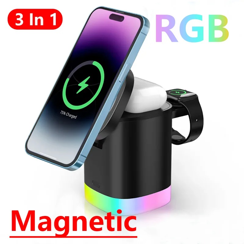 RGB Işıklı 3'ü 1 Arada Manyeti - Watch 7 Smartwatch Iphone incelemesi ve fiyatı