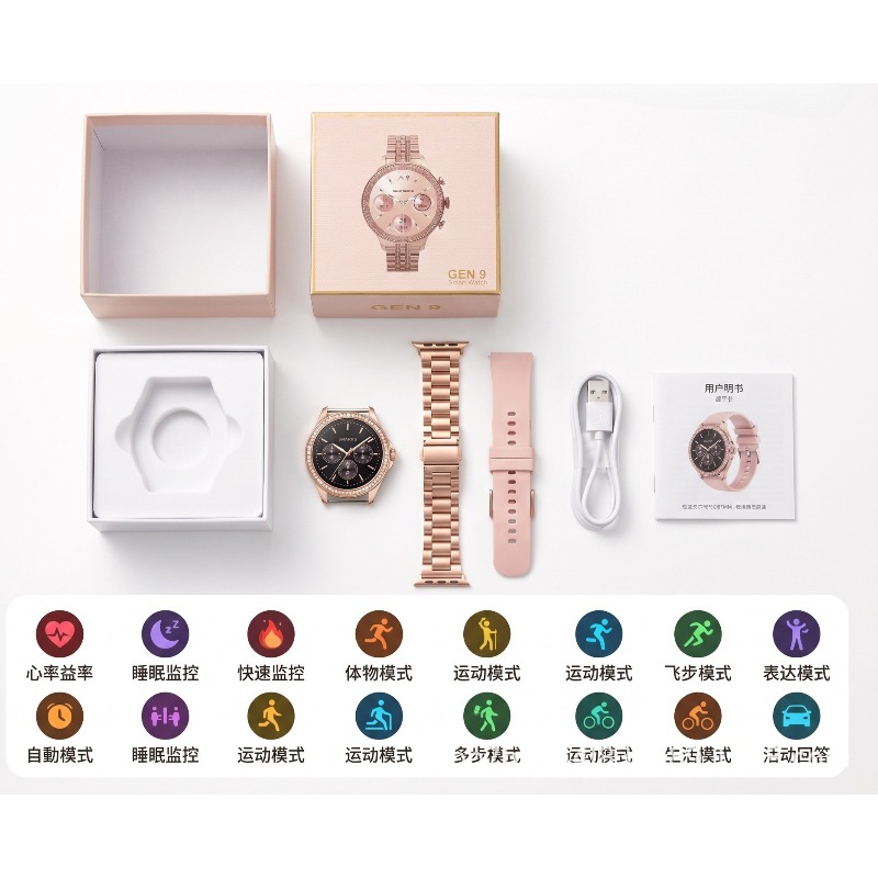 GEN9 Elmas İşlemeli Kadın Akıl - Smartwatch Health Watches For Women incelemesi ve fiyatı