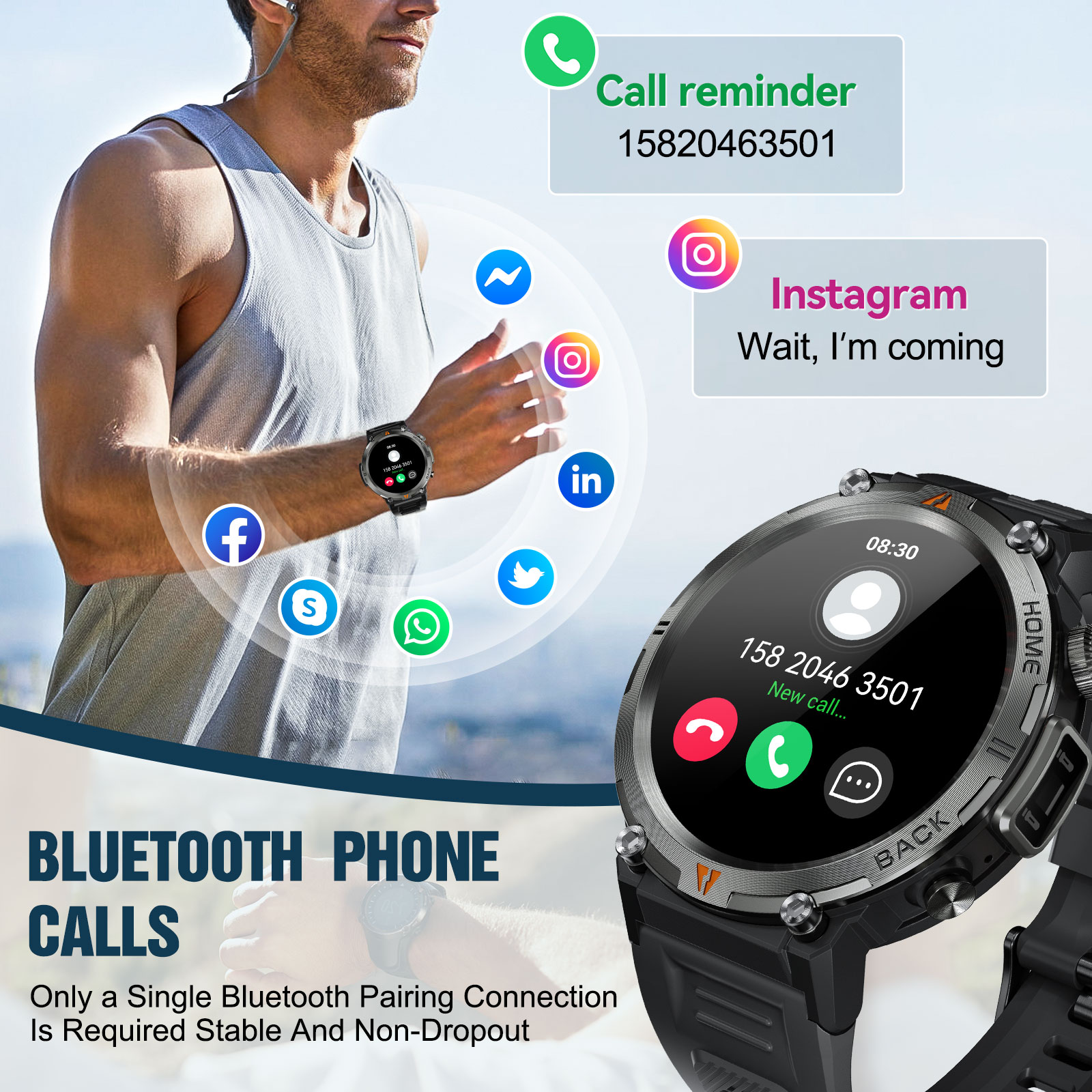 EIGIIS KE3 Bluetooth çağrı akı - Smartwatch Health Watches incelemesi ve fiyatı