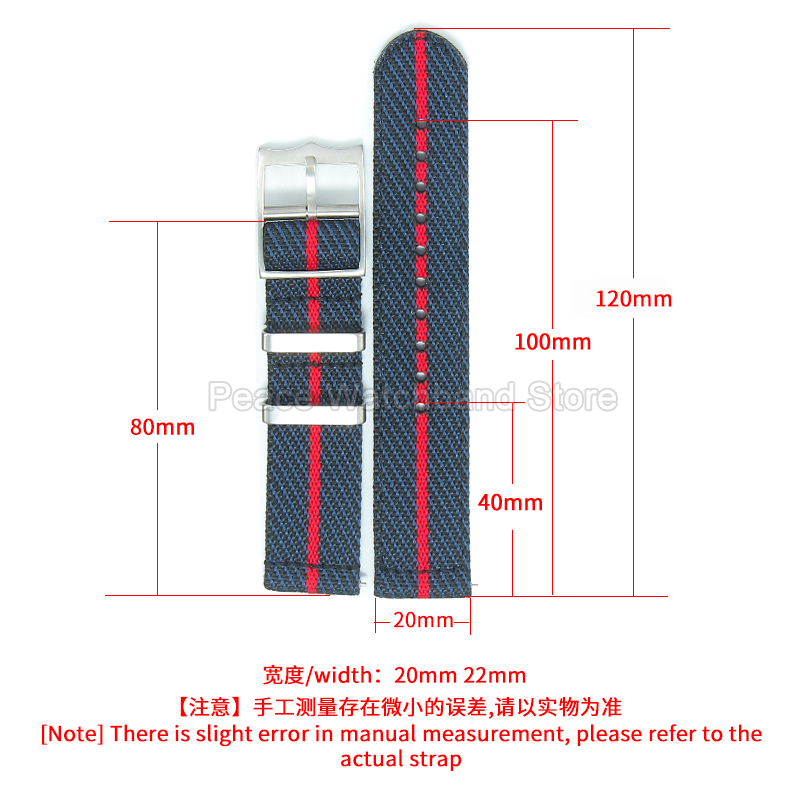 20 22mm Haki Mavi Kırmızı Nayl - Nato Strap Nylon incelemesi ve fiyatı