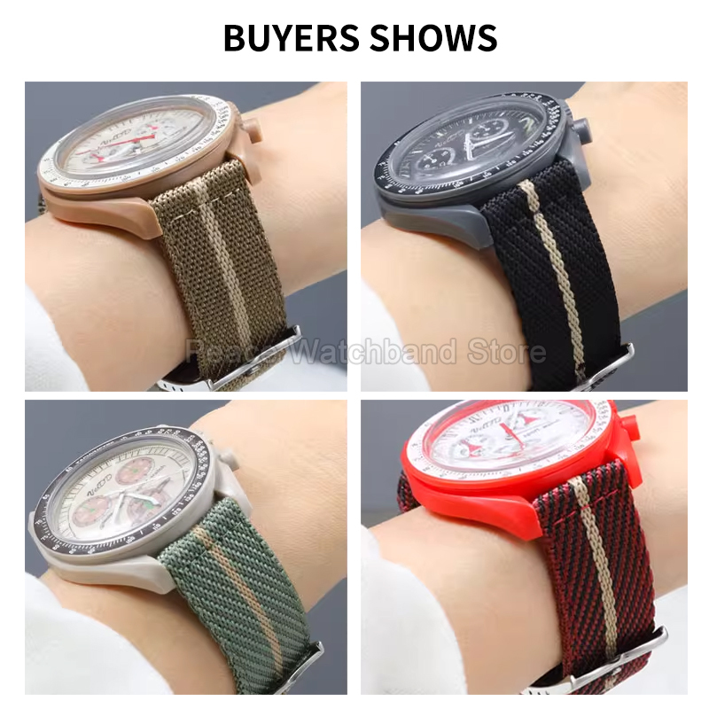 20 22mm Haki Mavi Kırmızı Nayl - Nato Strap Nylon incelemesi ve fiyatı