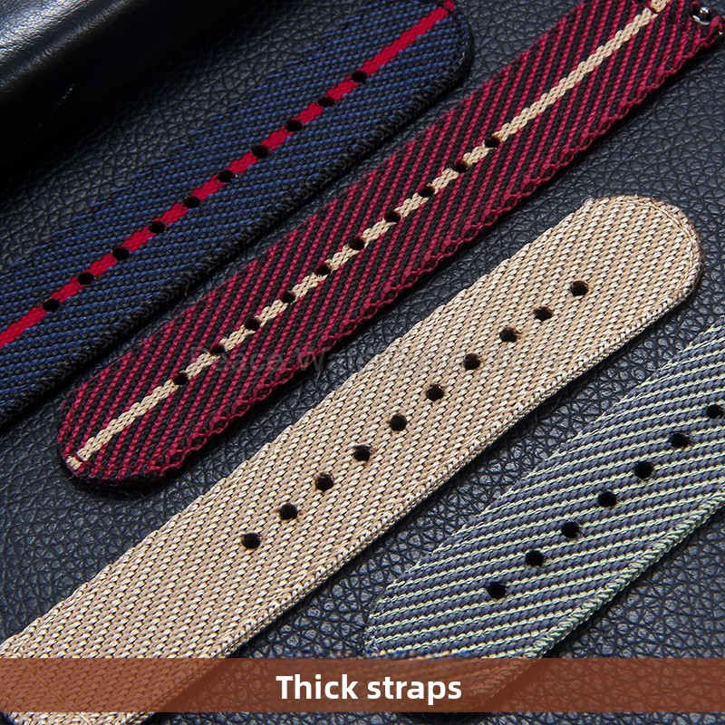 20 22mm Haki Mavi Kırmızı Nayl - Nato Strap Nylon incelemesi ve fiyatı