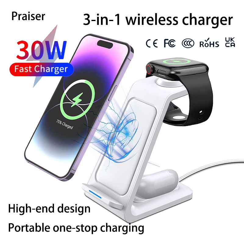 15W 3'ü 1 Arada Kablosuz Şarj  - Watch 7 Smartwatch Iphone incelemesi ve fiyatı